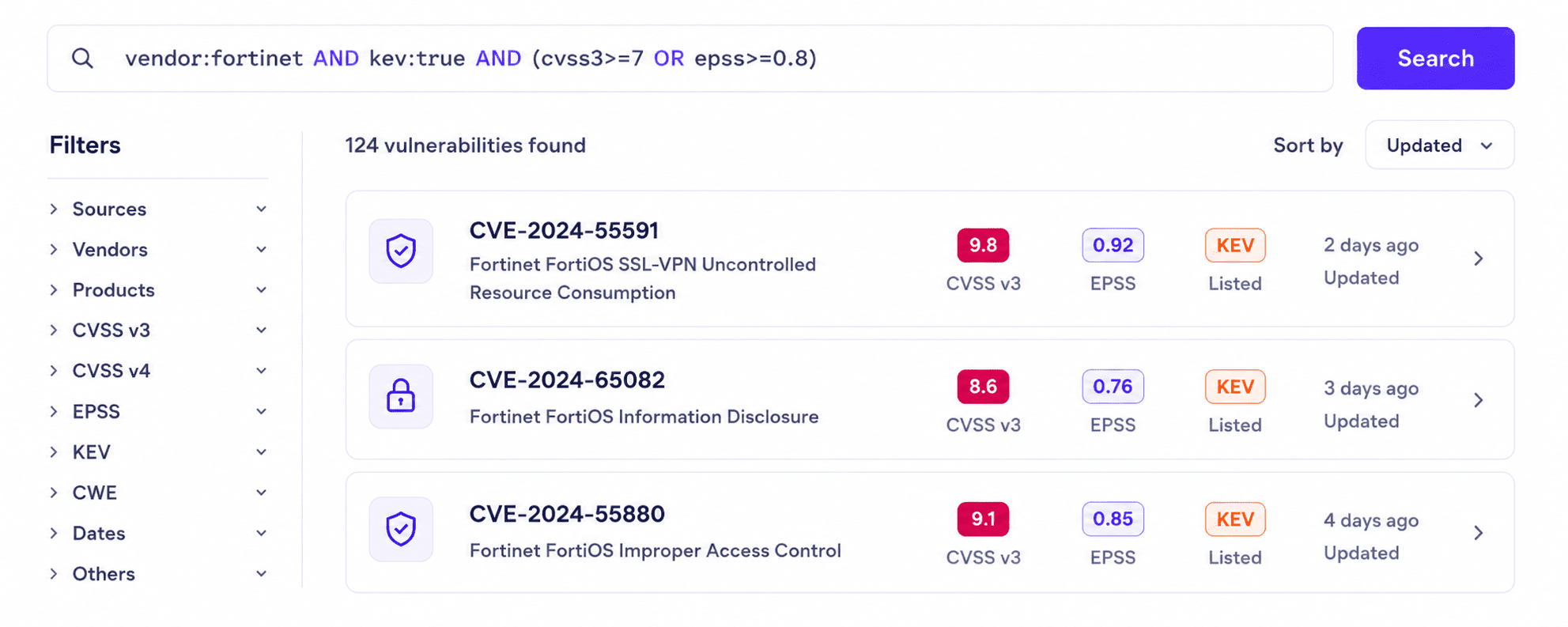 CVE Explorer interface